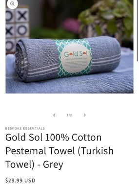 Grey Cotton Pestemal Towel